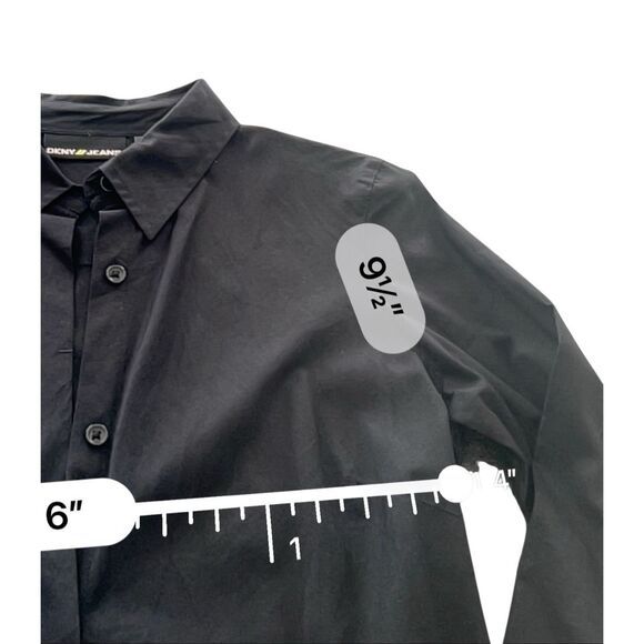 DKNY Jeans Women Long Sleeve Blouse Top Button Down Shirt Small - Picture 6 of 8